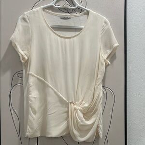 Chic Cream Blouse with Gathered Detail